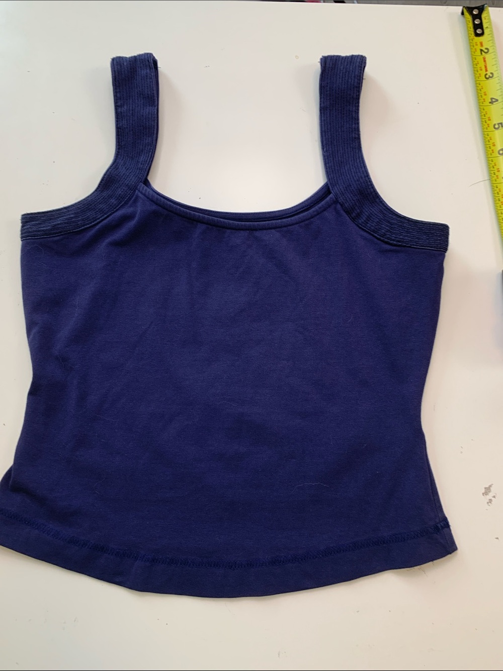 Anthropologie Maeve Navy Square Neck Rib-Strap Tank XXS